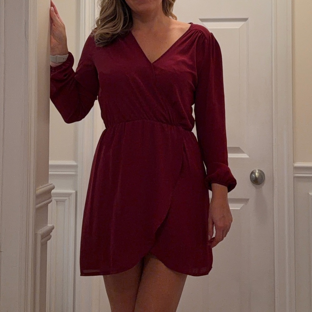 Studio YDE Burgundy Long Sleeve Dress